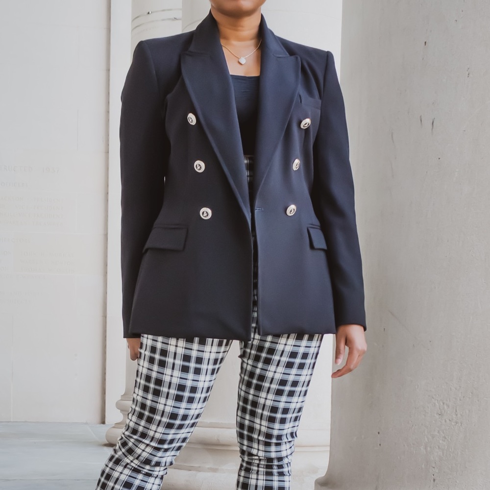 Zara Black Double-Breasted Blazer